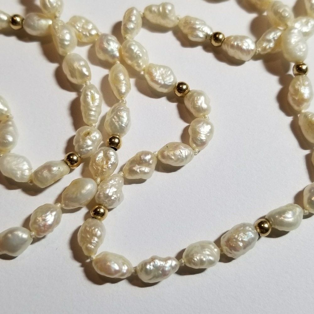 Relisted - vintage real pearls necklace freshwater knotted - Picture 6 of 10
